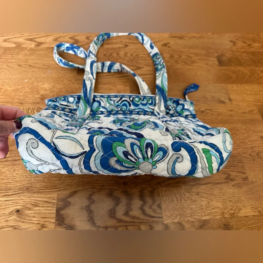 Vera Bradley Little Betsy Blue and Green Patterned Tote Bag